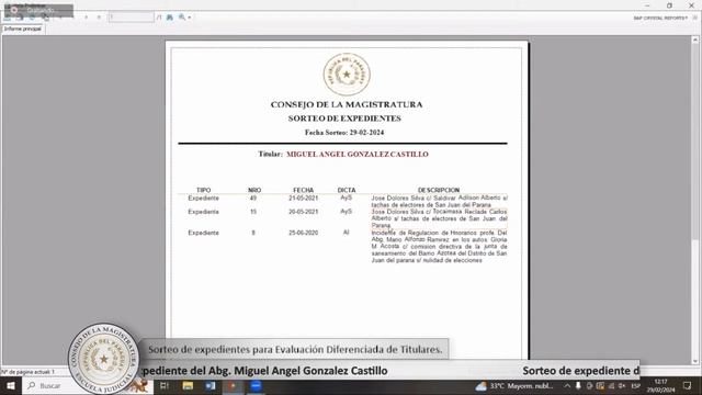 29-02-2024 | En vivo Sorteo de expedientes para Evaluación Diferenciada de Titulares. смотреть онлайн