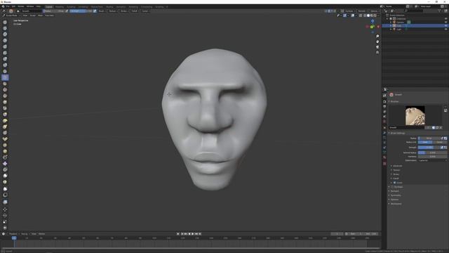 Face Sculpting with Texture Painting - Blender Timelapse смотреть онлайн