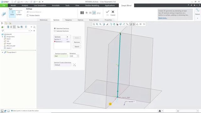 PTC Creo Parametric How To Sweep Blend смотреть онлайн