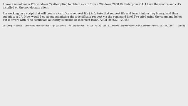 Windows CA Certificate Request via Commandline смотреть онлайн