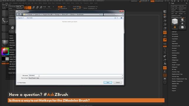 #AskZBrush: “Is there a way to set Hotkeys for the ZModeler Brush?” смотреть онлайн