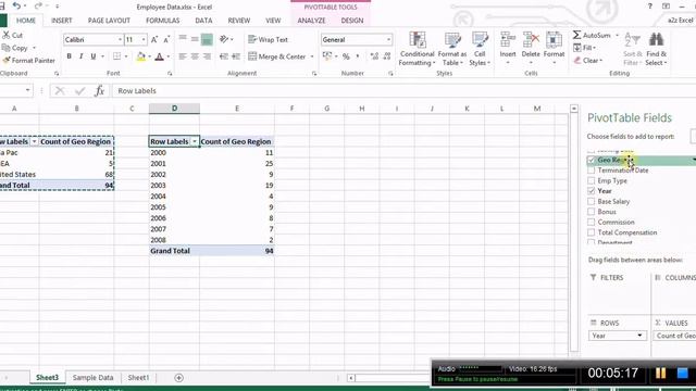 Pivot table in Excel 2013 - in Hindi version смотреть онлайн