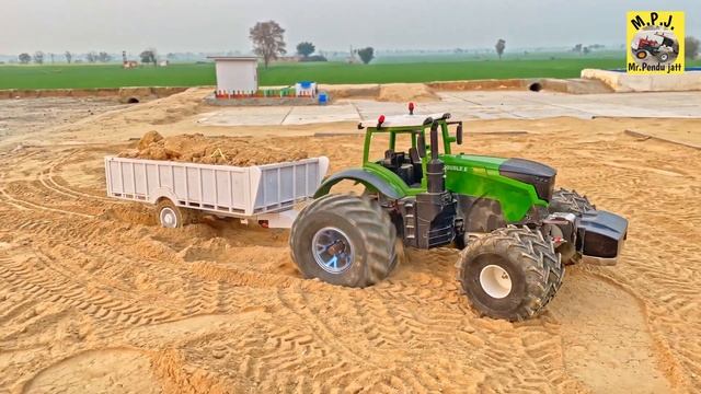 Russian tank very powerful tractor with full loaded trolley homemade смотреть онлайн