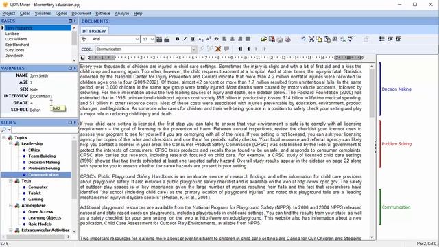 QDA Miner - Adding, Editing, Deleting and Reordering Variables смотреть онлайн