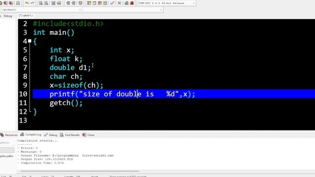 write a program to find the size of int ,float , double ,char data type with explanation #BCMCOD смотреть онлайн