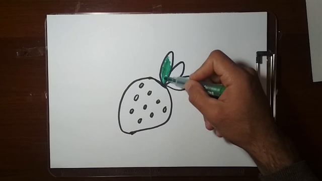 Bolalar uchun qulupnay chizish | Drawing strawberry for children | Рисование клубника для детей смотреть онлайн
