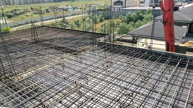 Армирование монолитной плиты перекрытия второго этажа