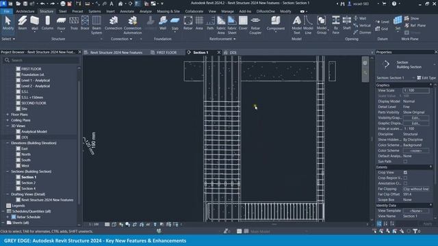 Revit Structure 2024 Key New Features - Bar Bending Reinforcement & Schedules | Path Alignment смотреть онлайн