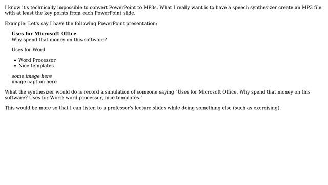Convert text in PowerPoint 2011 to MP3 audio? смотреть онлайн