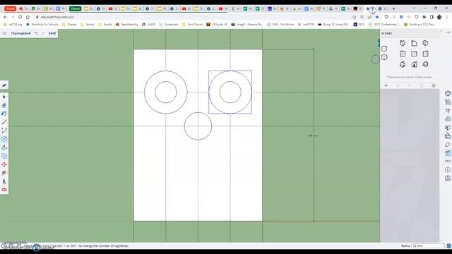 Sketchup for Schools-Spongebob-Circle tool for the nose, push/pull. смотреть онлайн