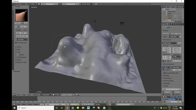 How to Subdivide a plain and sclupt in Blender 2.79 смотреть онлайн