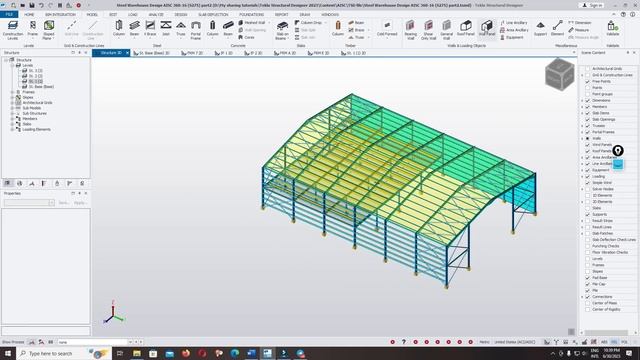 7. Model Roof and Wall Panel in Tekla Structural designer 2024: AISC 360-16 смотреть онлайн
