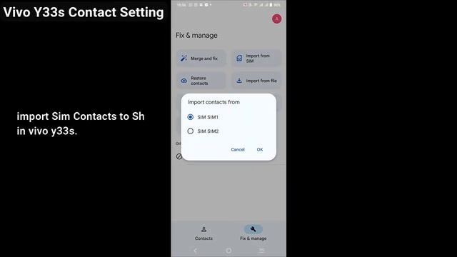 Vivo y33s Contact Import and Export Setting 2023 | How to Show Sim Contacts In vivo Android V2109 смотреть онлайн