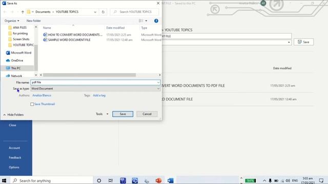HOW TO CONVERT WORD DOCUMENTS TO PDF FILE | ATE AHNA