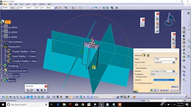 Power Copy- B side feature with parameters in CATIA tutorial смотреть онлайн