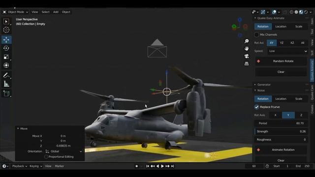 How to Animate Realistic Helicopter Landing Blender V22 Osprey - Quick Easy Animate смотреть онлайн