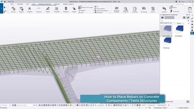 How to Place Rebars in Concrete Components | Tekla Structures смотреть онлайн