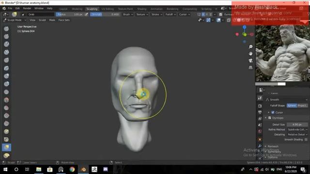 Body Builder Blender 3D Sculpt timelapse смотреть онлайн