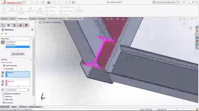 Solidwork 2016 weldmets tutorial-how to weld on weldment profile смотреть онлайн