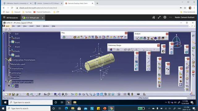 Composites Catia v5 "Native" FEA, video 13, PV Ends Capped, Nader G Zamani смотреть онлайн