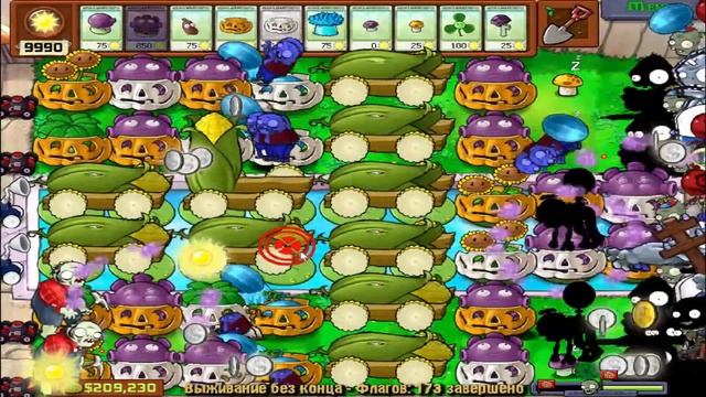 Plants vs Zombies/Растения против Зомби.Survival endless/Выживание бесконечно.173-174 waves/волны смотреть онлайн