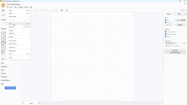 Diagrams.net Tutorial - Lesson 3 - Creating a Blank Diagram, Saving Files and Accessing Saved Files смотреть онлайн
