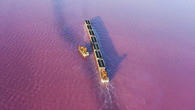 The train rides on water | Red salt lake | Lake Burlinskoe смотреть онлайн