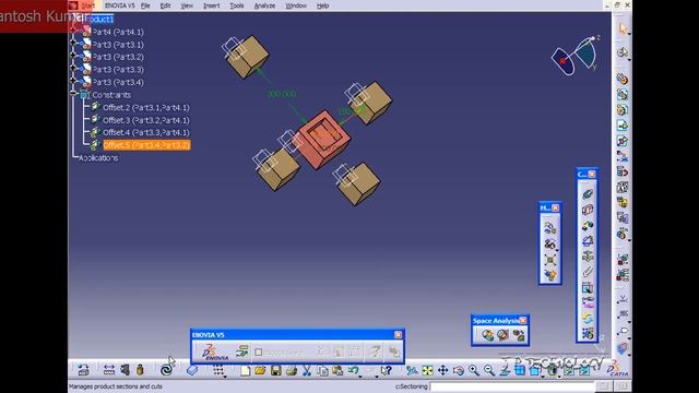 CATIA v5 | DASSAULT SYSTEMES | Walkthrough Part - 113 | OFFSET CONTRAINT смотреть онлайн