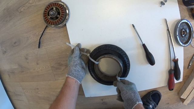 Замена литой покрышки 200*50 на мотор-колесе электросамоката Kugoo S3 и аналогичных