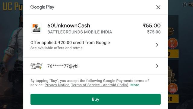 HOW TO PURCHASE 15 RS 60UC| GOOGLE PLAY STORE DISCOUNT OFFER 60Rs OFF|PUBG CHEAPEST UC BGMI смотреть онлайн