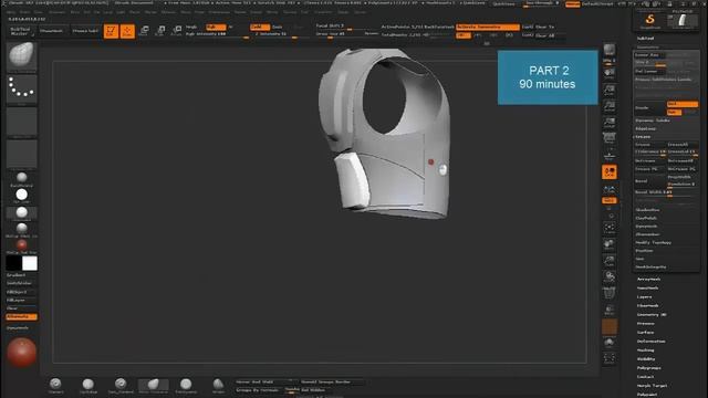 How to create armor completely in ZBrush - hi & low-poly version (real-time video preview= смотреть онлайн