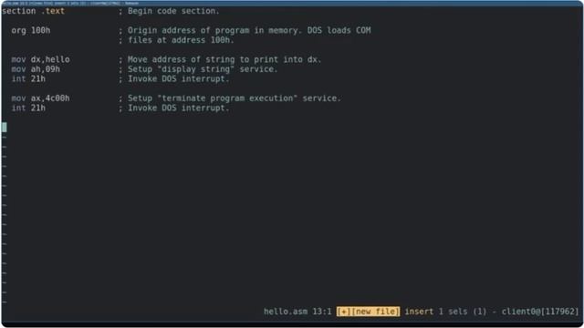 dos_asm_компиляция смотреть онлайн