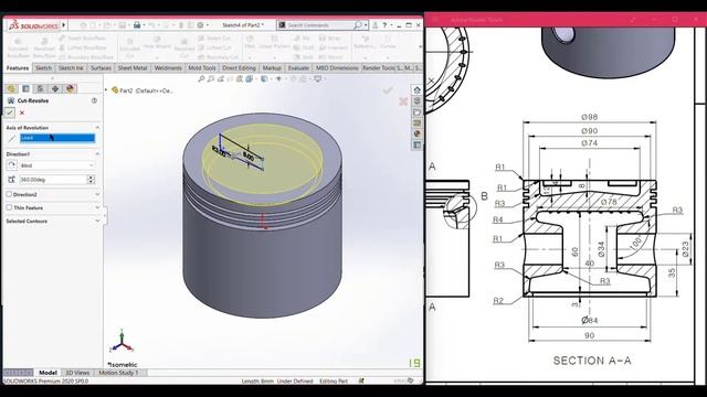 SolidWorks | 3D CAD EXERCISES 65 | StudyCadCam | Solution Tutorial | смотреть онлайн