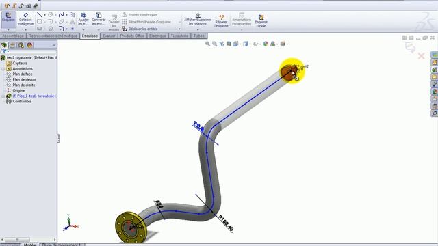 Tuyauterie 1 part 2 sous SolidWorks смотреть онлайн