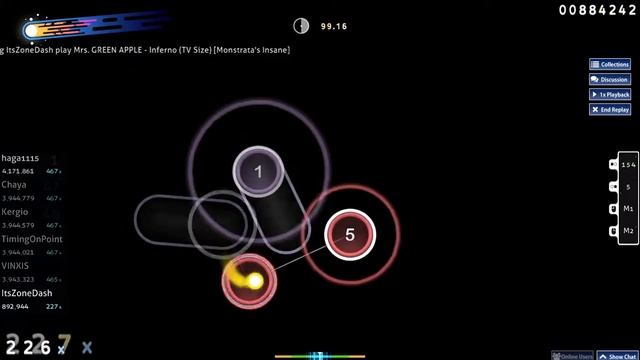 Osu! Mrs. GREEN APPLE - Inferno (Fire force opening 1) смотреть онлайн