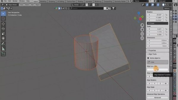 Как выравнять объекты относительно друг друга - аддон Align Tools / Blender уроки
