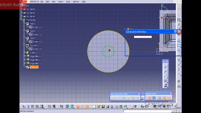 CATIA v5 | DASSAULT SYSTEMES | Walkthrough Part - 43 | DRAFTED FILLETED POCKET смотреть онлайн