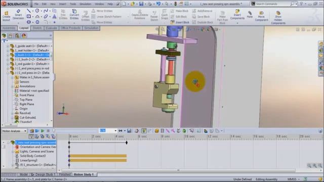 SolidWorks Motion Analysis on Press machine- TechSavvy Engineers смотреть онлайн