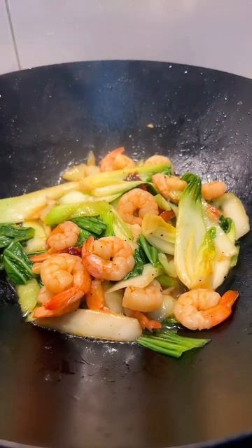 Pak Choi 🥬 Stir Fried with Shrimp 🦐🍤/ Quick and Easy/ Delicious