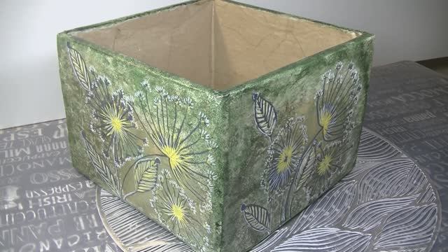 Декор коробки рисованными одуванчиками . смотреть онлайн