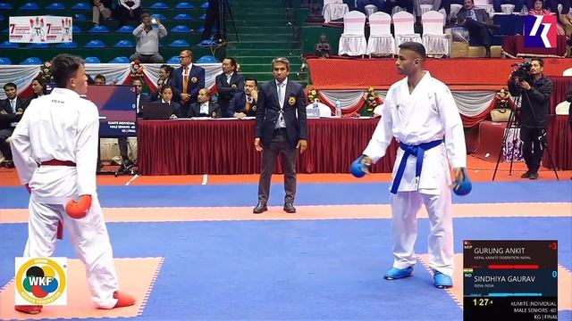 7th South Asian Karate Championship 2023 INDIA🇮🇳 VS NEPAL🇳🇵Red Ankit Gurung VS Blue Sindhiya Gaurav смотреть онлайн