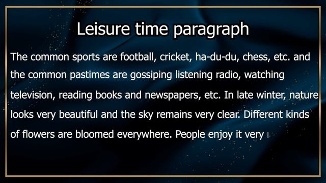 Leisure time paragraph смотреть онлайн