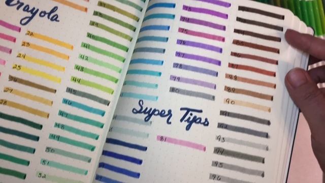 Crayola Super Tip Markers 100 pack - How to Organize and Swatch colors смотреть онлайн