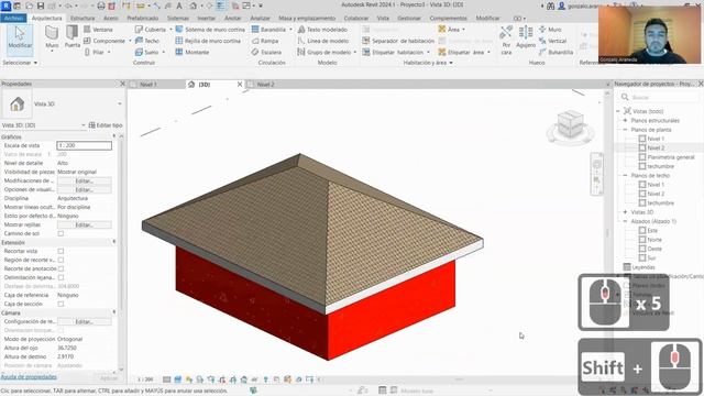 Curso Revit Arquitectura 2024 - Clase 03 - (Cubierta) Nivel Básico смотреть онлайн