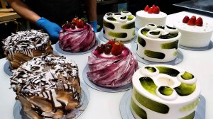 Потрясающие визуальные эффекты! Изготовление различных тортов со взбитыми сливками