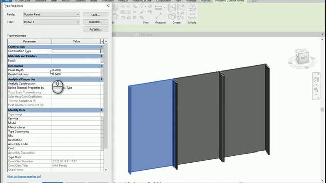 Modular Construction 3, Type Options in Revit Family смотреть онлайн