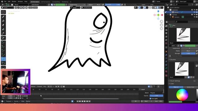 Interpolating in Blender Grease Pencil - Blender 2.93 смотреть онлайн