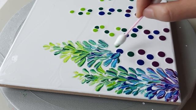 (876) Cotton Swab Painting Technique | Acrylic Painting For Beginners