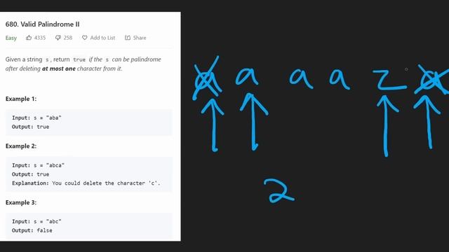 Leetcode 680: Valid Palindrome II (RU) смотреть онлайн