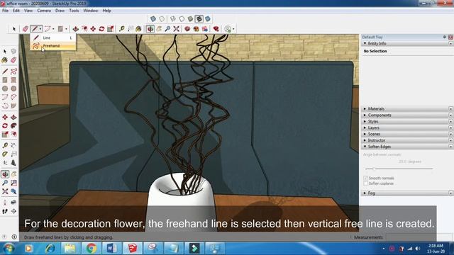 create office room using sketchUp Pro 2019 смотреть онлайн